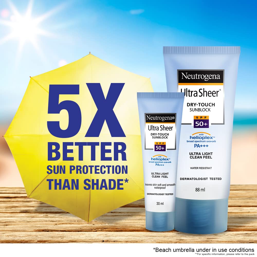 Neutrogena Ultra Sheer Dry-Touch Water Resistant and Non-Greasy Sunscreen Lotion with Broad Spectrum SPF 70, 3 Fl Oz (Pack of 1)