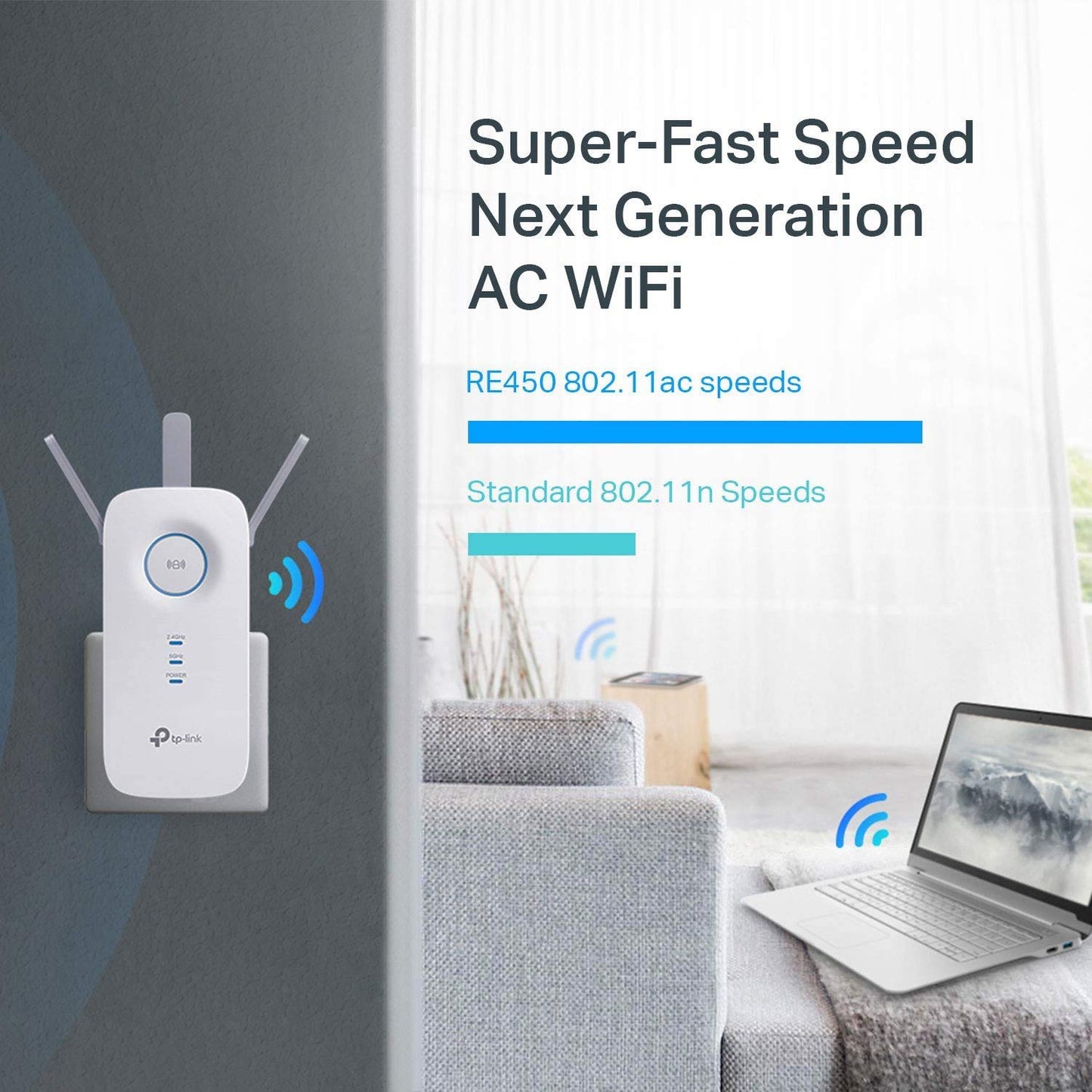 TP-Link WiFi Extender with Ethernet Port, Dual Band 5GHz/2.4GHz , Up to 44% More Bandwidth than Single Band, Covers Up to 1200 Sq.ft and 30 Devices, Signal Booster Amplifier Supports OneMesh(RE220)